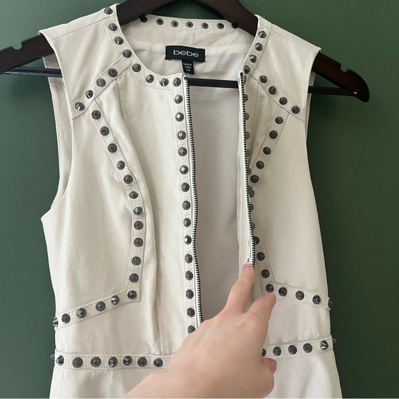 Bebe Genuine Leather Studded Dress - XS - Picture 5 of 10
